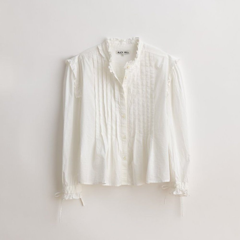 Alex Mill pleated ruffle top size S